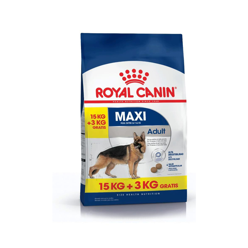 Royal Canin Alimento Seco para Perro Maxi Adulto | 15 kg + 3kg GRATIS ...